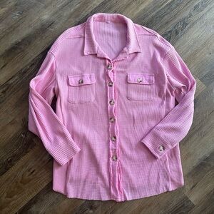Women's Pink Lightweight Shacket